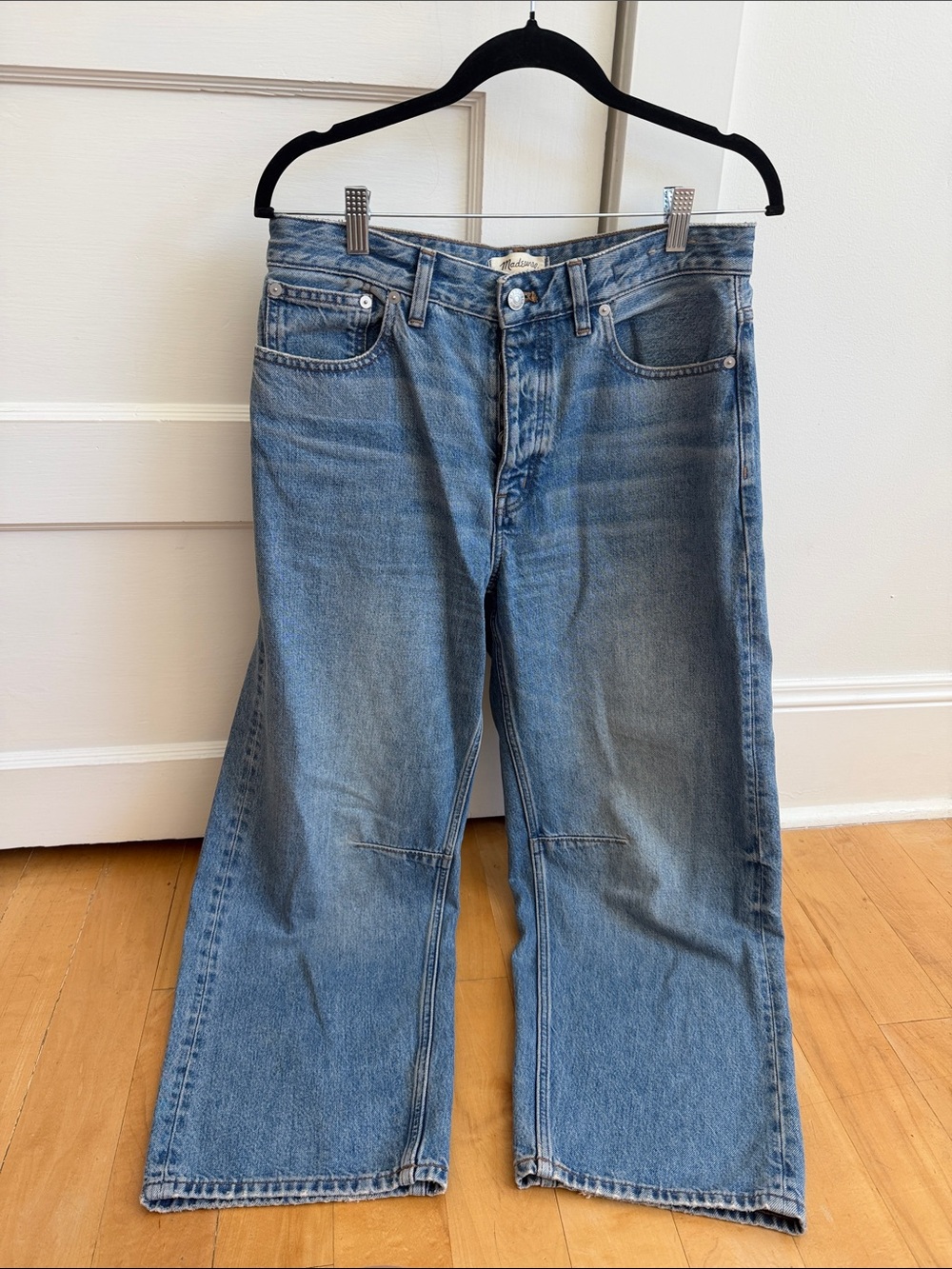 Madewell Light Blue Cropped Wide-Leg Jeans